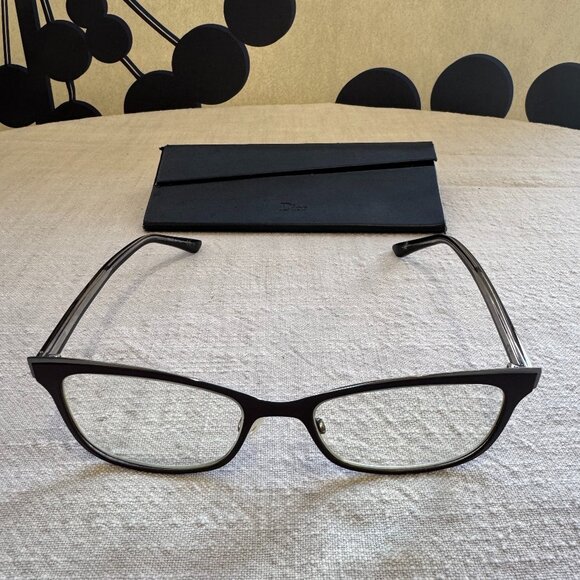 Dior Eyeglasses, Black & Dark Brown - Picture 1 of 12
